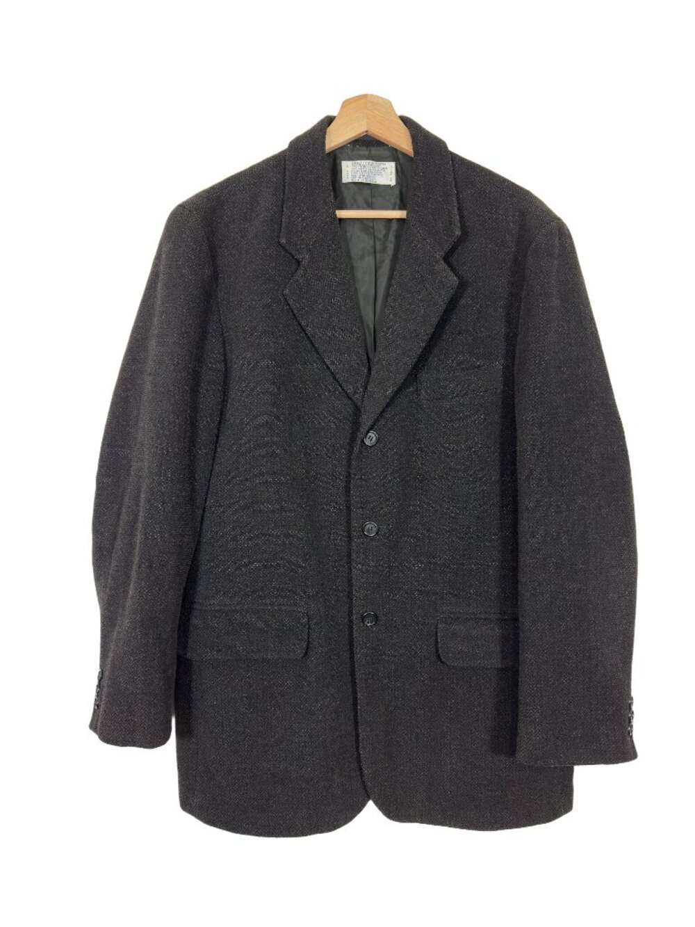 Claiborne Men's Herringbone Wool Blend Blazer VTG 80s Size 38R Academia Office